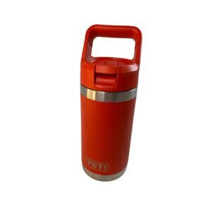 YETI Rambler Jr 12oz Kids Water Bottle Red Straw Cap Insulated Cup